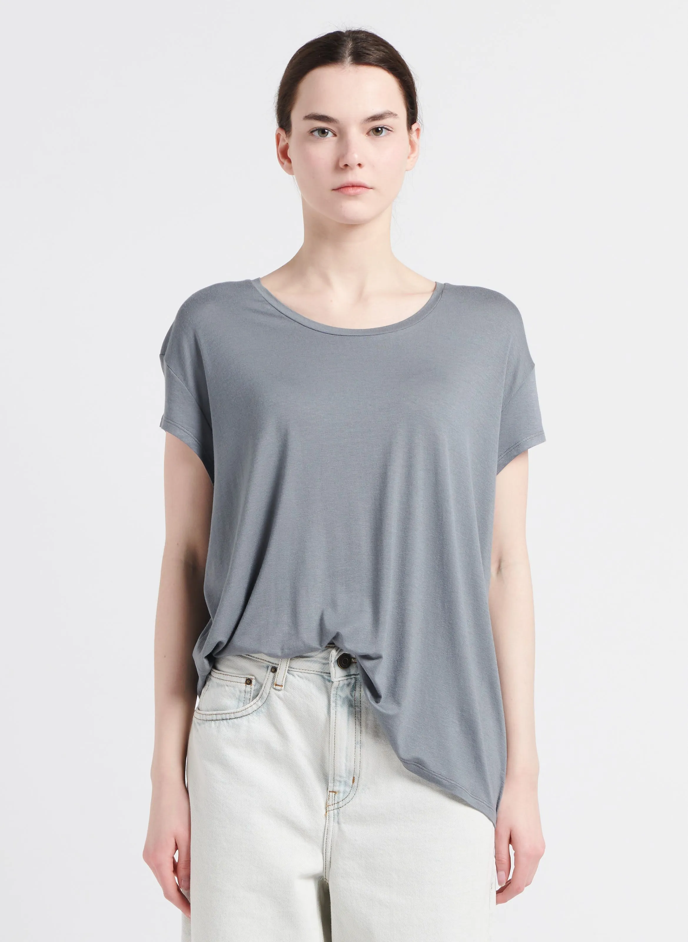 MARGAUX LONNBERG MARLOW - Camiseta con cuello redondo en gris